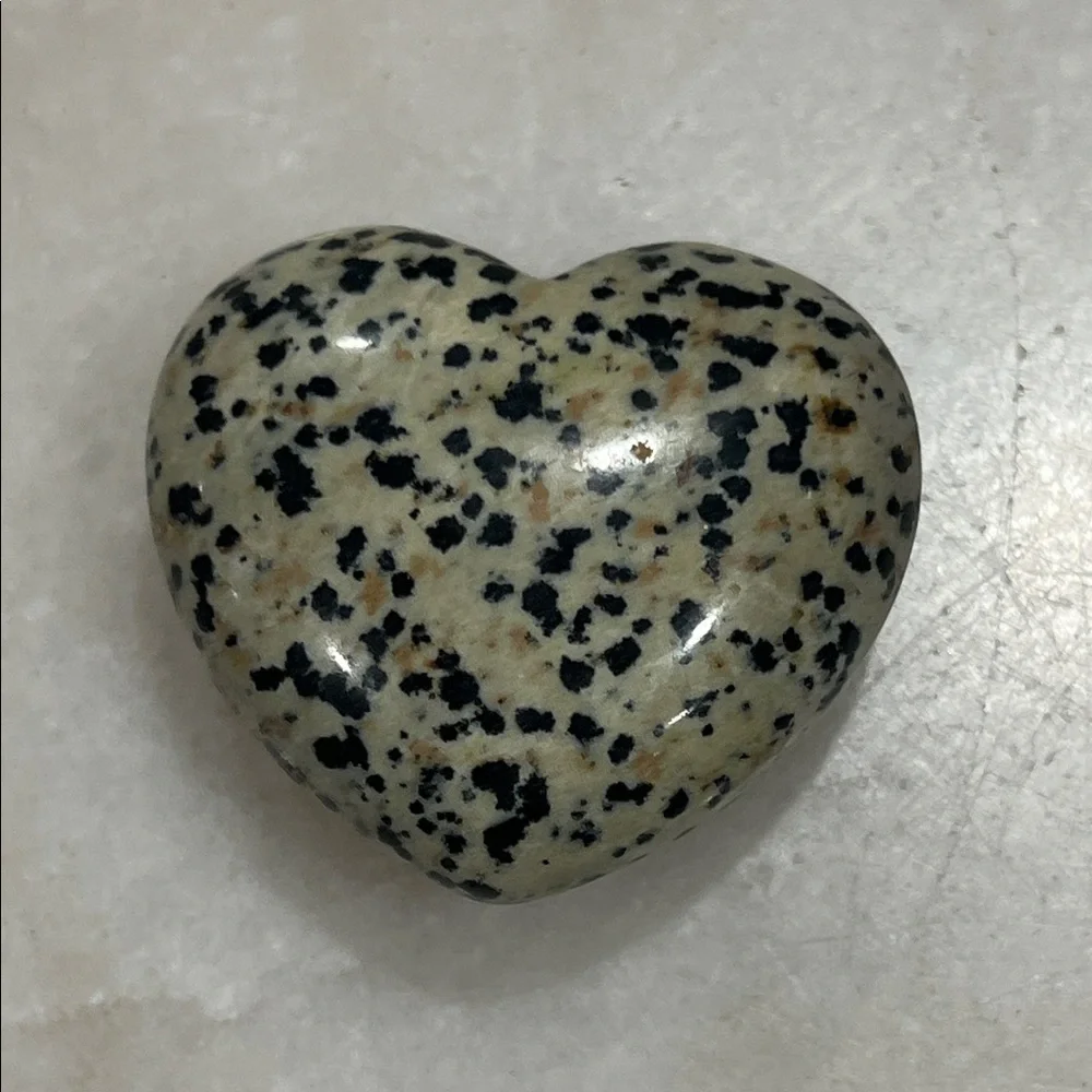 Dalmatian Jasper Heart Stone